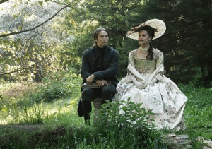 Mads Mikkelsen and Alicia Vikander in A ROYAL AFFAIR, a Magnolia Pictures release. Photo courtesy of Magnolia Pictures.
