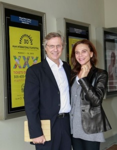 Lasse Hallstrom and wife Lena Olin (Actrice in movie The Hypnotist)